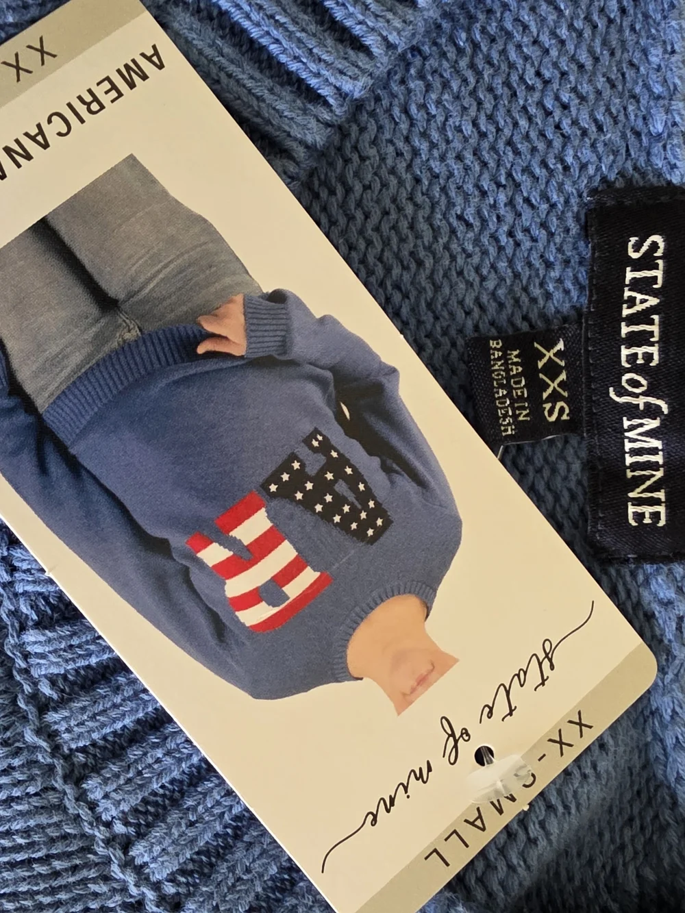 NWT State of Mine Americana Arizona Knit Sweater Blue XXS